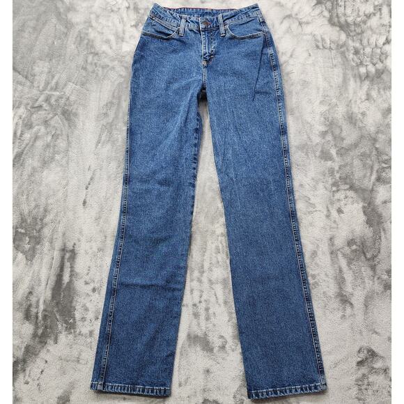 Vintage Wrangler Jeans Womens 3 Juniors Blue Mid Rise Slim Straight Leg Western - Picture 1 of 12